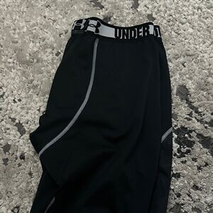 Under Armour Heat Gear Black Full-Length Compression Shorts